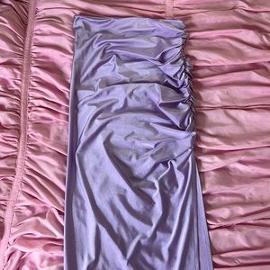 NWOT Silk Pastel Purple Long Skirt w Slit